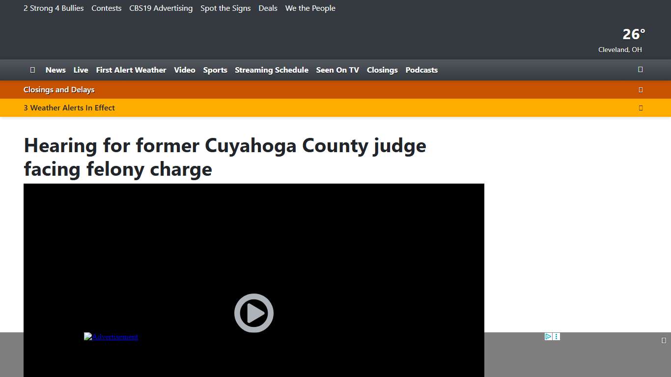 Hearing for former Cuyahoga County judge facing felony charge